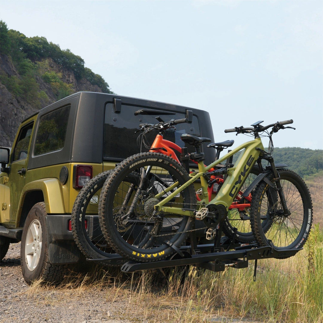 Foldable hitch bike rack